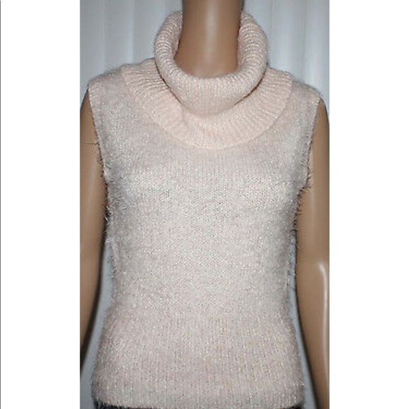 🐚Final⤵️Bebe Scallop Shell Fuzzy Cowl Neck Sweater Top - Picture 5 of 7